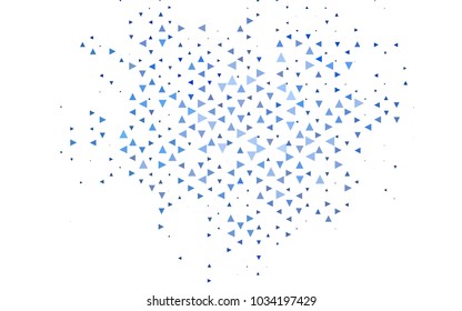 Light BLUE vector abstract colorful background, which consist of triangles. Pattern with colored triangles on white background.