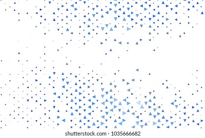 Light BLUE vector abstract colorful background, which consist of triangles. Pattern with colored triangles on white background.