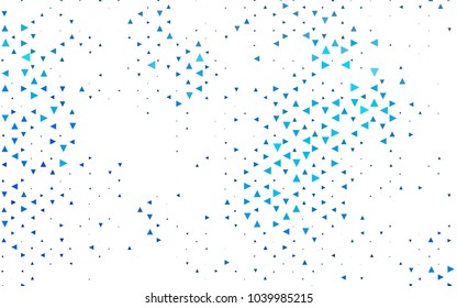 Light BLUE vector abstract colorful background, which consist of triangles. Pattern with colored triangles on white background.