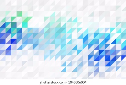 Light BLUE vector abstract colorful background, which consist of triangles. Pattern with colored triangles on white background.