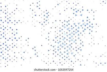 Light BLUE vector abstract colorful background, which consist of triangles. Pattern with colored triangles on white background.