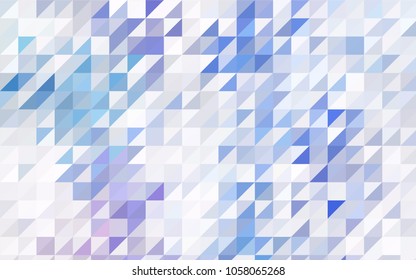 Light BLUE vector abstract colorful background, which consist of triangles. Pattern with colored triangles on white background.