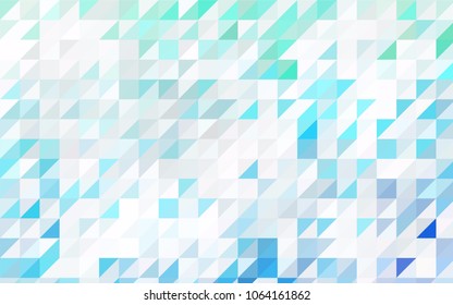Light BLUE vector abstract colorful background, which consist of triangles. Pattern with colored triangles on white background.