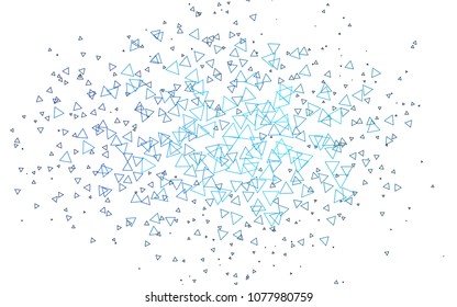 Light BLUE vector abstract colorful background, which consist of triangles. Pattern with colored triangles on white background.