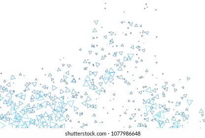 Light BLUE vector abstract colorful background, which consist of triangles. Pattern with colored triangles on white background.