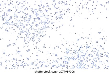 Light BLUE vector abstract colorful background, which consist of triangles. Pattern with colored triangles on white background.