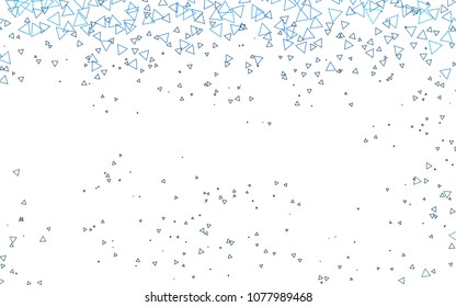 Light BLUE vector abstract colorful background, which consist of triangles. Pattern with colored triangles on white background.