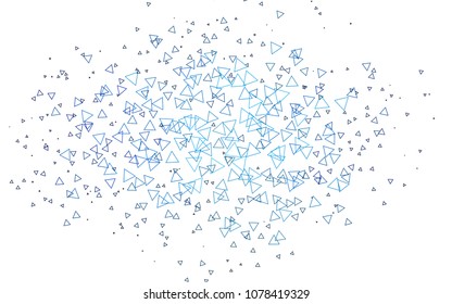Light BLUE vector abstract colorful background, which consist of triangles. Pattern with colored triangles on white background.