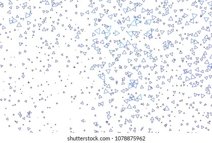 Light BLUE vector abstract colorful background, which consist of triangles. Pattern with colored triangles on white background.