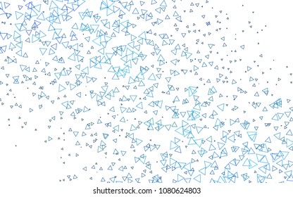 Light BLUE vector abstract colorful background, which consist of triangles. Pattern with colored triangles on white background.