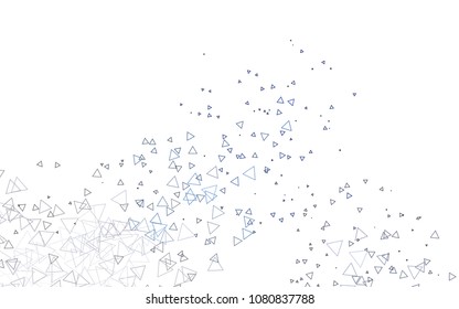 Light BLUE vector abstract colorful background, which consist of triangles. Pattern with colored triangles on white background.