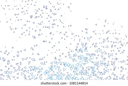Light BLUE vector abstract colorful background, which consist of triangles. Pattern with colored triangles on white background.
