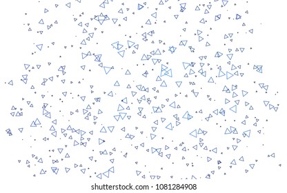 Light BLUE vector abstract colorful background, which consist of triangles. Pattern with colored triangles on white background.