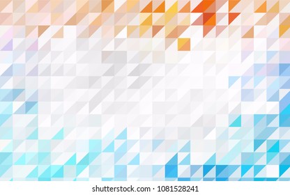 Light BLUE vector abstract colorful background, which consist of triangles. Pattern with colored triangles on white background.