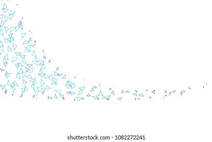 Light BLUE vector abstract colorful background, which consist of triangles. Pattern with colored triangles on white background.