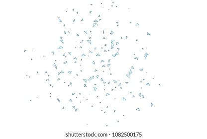 Light BLUE vector abstract colorful background, which consist of triangles. Pattern with colored triangles on white background.