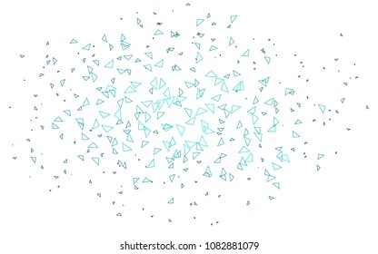 Light BLUE vector abstract colorful background, which consist of triangles. Pattern with colored triangles on white background.