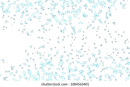 Light BLUE vector abstract colorful background, which consist of triangles. Pattern with colored triangles on white background.