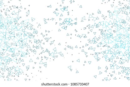 Light BLUE vector abstract colorful background, which consist of triangles. Pattern with colored triangles on white background.