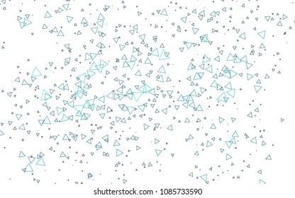 Light BLUE vector abstract colorful background, which consist of triangles. Pattern with colored triangles on white background.