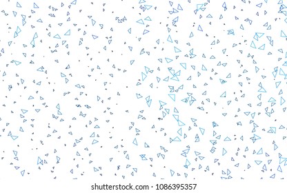 Light BLUE vector abstract colorful background, which consist of triangles. Pattern with colored triangles on white background.