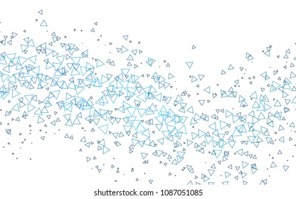 Light BLUE vector abstract colorful background, which consist of triangles. Pattern with colored triangles on white background.