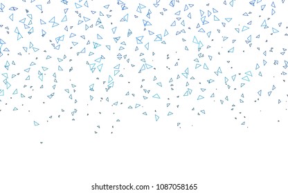 Light BLUE vector abstract colorful background, which consist of triangles. Pattern with colored triangles on white background.