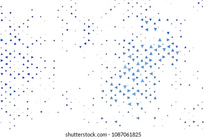 Light BLUE vector abstract colorful background, which consist of triangles. Pattern with colored triangles on white background.