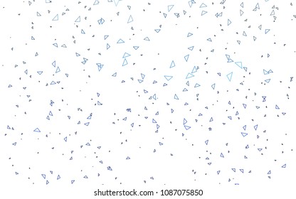 Light BLUE vector abstract colorful background, which consist of triangles. Pattern with colored triangles on white background.