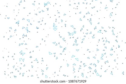 Light BLUE vector abstract colorful background, which consist of triangles. Pattern with colored triangles on white background.