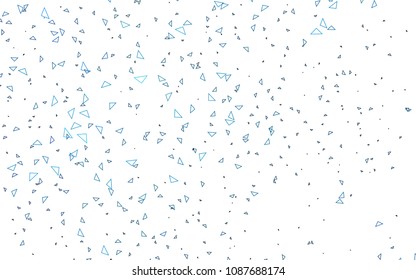 Light BLUE vector abstract colorful background, which consist of triangles. Pattern with colored triangles on white background.
