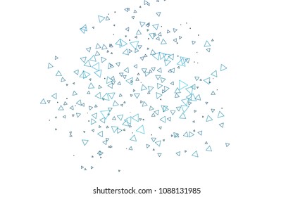 Light BLUE vector abstract colorful background, which consist of triangles. Pattern with colored triangles on white background.