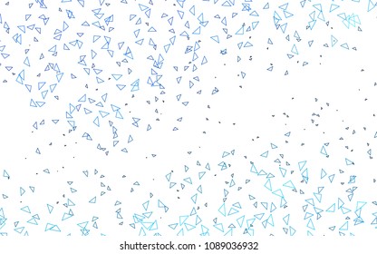 Light BLUE vector abstract colorful background, which consist of triangles. Pattern with colored triangles on white background.