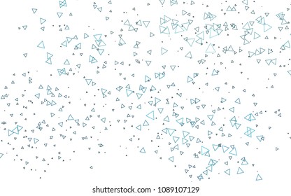 Light BLUE vector abstract colorful background, which consist of triangles. Pattern with colored triangles on white background.