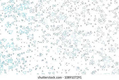 Light BLUE vector abstract colorful background, which consist of triangles. Pattern with colored triangles on white background.