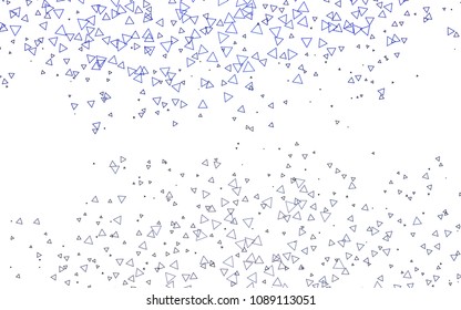 Light BLUE vector abstract colorful background, which consist of triangles. Pattern with colored triangles on white background.