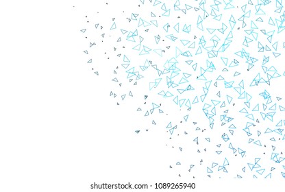 Light BLUE vector abstract colorful background, which consist of triangles. Pattern with colored triangles on white background.