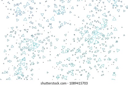 Light BLUE vector abstract colorful background, which consist of triangles. Pattern with colored triangles on white background.