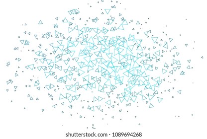 Light BLUE vector abstract colorful background, which consist of triangles. Pattern with colored triangles on white background.