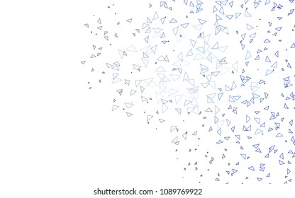 Light BLUE vector abstract colorful background, which consist of triangles. Pattern with colored triangles on white background.