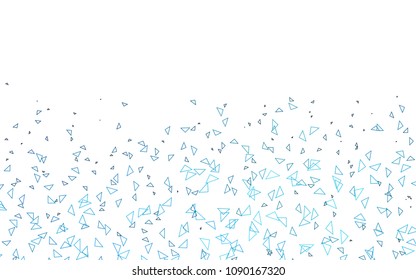 Light BLUE vector abstract colorful background, which consist of triangles. Pattern with colored triangles on white background.