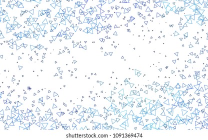 Light BLUE vector abstract colorful background, which consist of triangles. Pattern with colored triangles on white background.