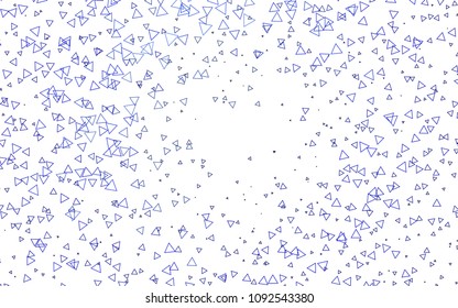 Light BLUE vector abstract colorful background, which consist of triangles. Pattern with colored triangles on white background.