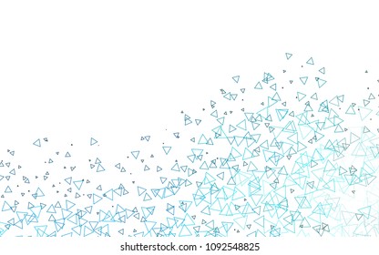 Light BLUE vector abstract colorful background, which consist of triangles. Pattern with colored triangles on white background.