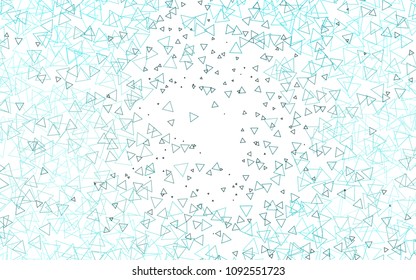 Light BLUE vector abstract colorful background, which consist of triangles. Pattern with colored triangles on white background.