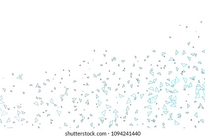 Light BLUE vector abstract colorful background, which consist of triangles. Pattern with colored triangles on white background.