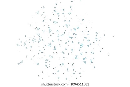 Light BLUE vector abstract colorful background, which consist of triangles. Pattern with colored triangles on white background.