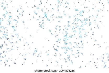 Light BLUE vector abstract colorful background, which consist of triangles. Pattern with colored triangles on white background.