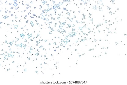 Light BLUE vector abstract colorful background, which consist of triangles. Pattern with colored triangles on white background.