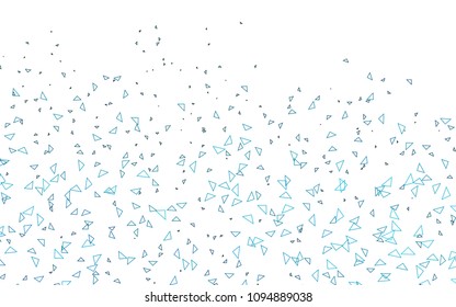 Light BLUE vector abstract colorful background, which consist of triangles. Pattern with colored triangles on white background.